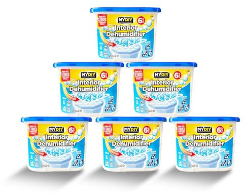 MY DIY Moisture Absorber Dehumidifiers for Home - 5 Pack 500ML Condensation Remover Moisture Absorber Interior Dehumidifiers Disposable, Ideal for Damp & Mould in Home, Wardrobe & Basement