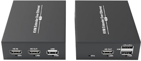 MOOKEENONE 150M HDMI KVM Extender 1080p HDMI Repeater Mouse Keyboard Extender CAT5e CAT6 Ethernet Cables Splitter Support Mouse Keyboard