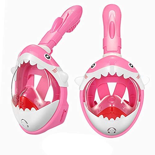 Alomejor Maschera da Snorkeling Integrale per Bambini Vista Panoramica a 180 Gradi Silicone Liquido Antiappannamento Facile da Respirare per Lo Snorkeling Subacqueo (Pink)
