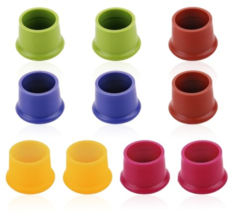 HDGSAFD 10 Tappi Per Vino, Tappi Per Vino Spumanti Riutilizzabili In Silicone, Set Di Tappi Di Ricambio Per Bottiglie Di Bevanda (Rosso, Giallo, Blu, Verde, Caffè).