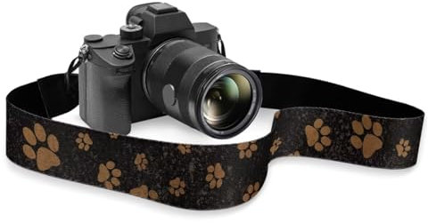 Pzuqiu Brown Dog Paw Camera Straps Adjustable Shoulder Belt for Photographers with Quick Release Fit All DSLR/SLR Cameras Non-Slip Camera Strap for Women & Men