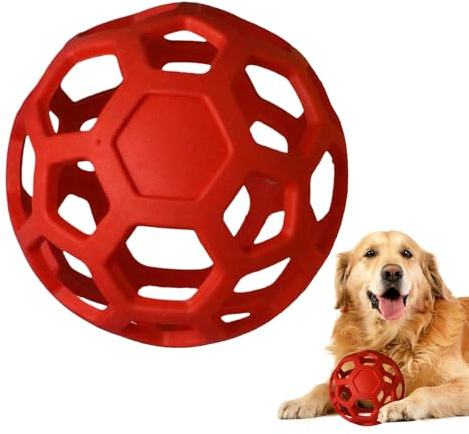 Rukjmqi Bola para Perros - Pelota Hueca para Mascotas Caninas - De Goma con Rebote Alto para Juego, Entrenamiento, Masticar, Entretenimiento En Interior Y Exterior