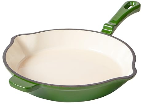 Römertopf - Padella in ghisa da 24 cm, con rivestimento smaltato, per tutti i tipi di fornelli compresi quelli a induzione, adatta al forno a 250 °C, per bistecche, patate, pesce, padelle, senza PFAS