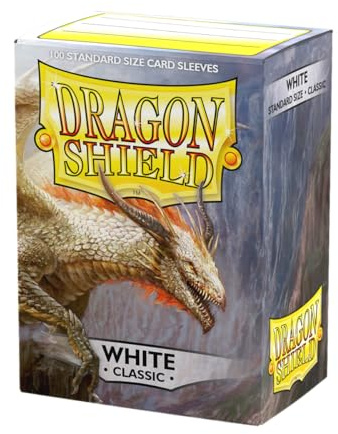 Dragon Shield | Standard Size Card Classic Sleeves | 100 CT - Smooth & Tough Premium TCG Sleeves - Compatible with Pokemon, Flesh & Blood, One Piece & Magic the Gathering | White