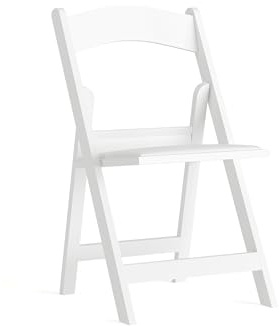Flash Furniture Hercules™ Series Folding Chair - White Resin - 1000LB Weight Capacity Comfortable Event Chair - Light Weight Folding Chair