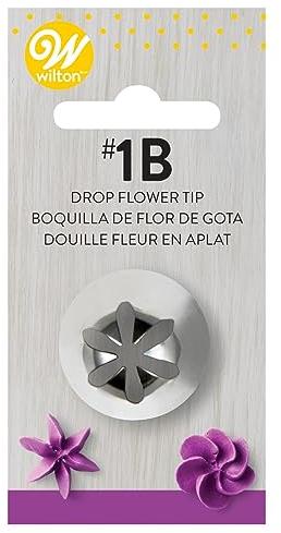 Wilton Beccucci in Acciaio Inox #1B Fiore a Goccia, Beccucci Sac a Poche, Piping Tip Riutilizzabile per Decorare Torte, Cupcake, Biscotti, Pasticcini