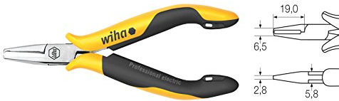 Wiha Vornschneider Professional ESD schmaler Kopf mit kleiner Wate (26839) 110 mm für empfindliche elektronische Bauteile, Schutz von Komponenten durch elektrostatisch ableitendes Werkzeug, dissipativ, Werkzeug mit Oberflächenwiderstand