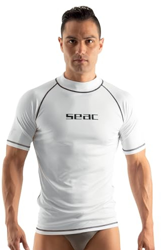 Seac T-Sun Short Man, Rashguard T-Sun pour Homme, Manches Courtes, Protection Solaire UV 97.5%
