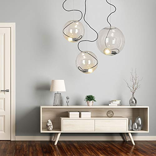 s.LUCE Pendelleuchte Glaskugel Sphere 30 Chrom Glas Pendellampe Glaslampe Hängeleuchte Hängelampe