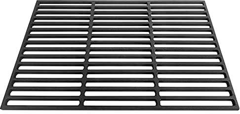 AufuN Parrilla de hierro fundido, 42 x 28 cm, parrilla rectangular esmaltada, accesorio para barbacoas, barbacoa de gas, parrilla de carbón vegetal, parrilla de hierro fundido en diferentes tamaños