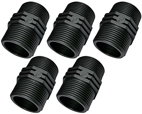 AERZETIX - C51980 - Satz von 5 - Doppelnippel mit gewindeanschluss aus kunststoff - doppelgewinde männlich/männlich - 1 1/4x1 1/4'' - PN10 bar - fittings kompressionsverbindung zum einschrauben