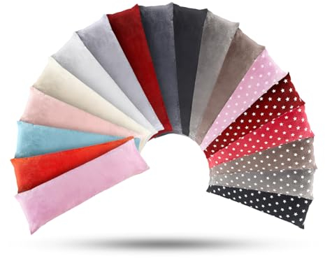 MALIKA Nicky-Teddy Cashmere Touch Coral Fleece Kissenbezug Kissenhülle Seitenschläfer Stillkissen 40x145, Designe:ANTHRAZIT