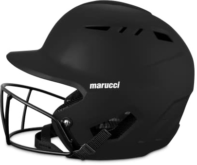 DURAVENT Fastpitch Batting Helmet with Facemask, Black, Adult Small