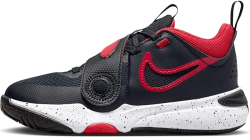 Nike Team Hustle D 11 Schuh für Jüngere Kinder, Scarpa, Black University Red White, 31.5 EU