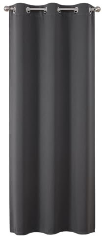 Joydeco Verdunklungsvorhänge 1 Stück H195xB150,Türvorhang Blickdichte Türgardine,Tür Vorhang mit Ösen Thermo Kälteschutz Hitzeschutz Schallschutz für Schlafzimmer Wohnzimmer（Dunkelgrau）