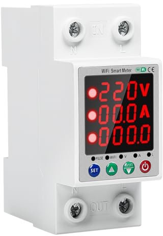 BuyWeek Compteur d'énergie WiFi Compteur électrique monophasé intelligent 63A 80-300V Disjoncteur intelligent