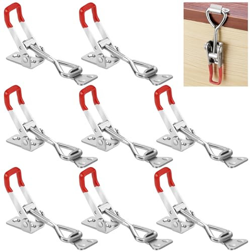 8 Pièces Loquet à Bascule Réglables Fermeture à Levier Sauterelle de Serrage Loquet à Bascule en Métal GH-4001 Pince Petit Fermeture à Bascule Latch pour Armoires, Portes, Caisses, Valises 100KG