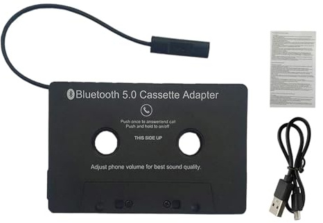 Receptor de cassette, cassette inalámbrico 5.0 | Adaptador de cassette de audio inalámbrico 5.0 - Reproductor de escritorio de alta fidelidad, cassette de llamadas de transmisión transparente para