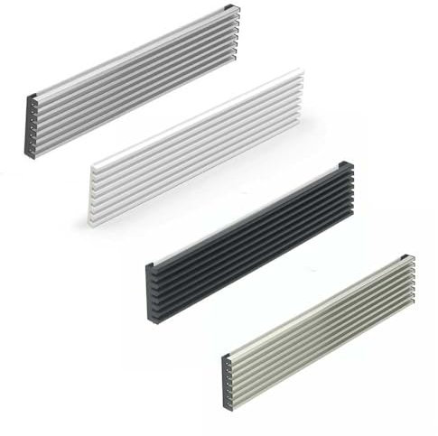 Rejilla de Aireación para Horno de Cocina – Ventilación Superior o Inferior para Mueble Empotrable – 8 Lamas, 598x124mm - Modulo 60 – Blanco, Negro, Cromo Mate, Inox (Blanco)