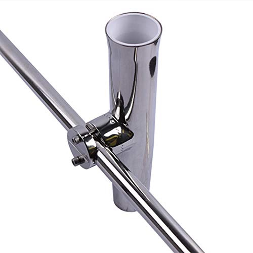 HNULGVI cañeros barco Soporte for caña de pescar for embarcaciones marinas, de acero inoxidable, con abrazadera de riel de 7/8 a 1, soporte for caña de pescar marina