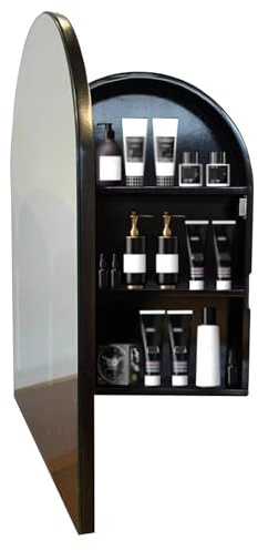 Armario de pared compacto de madera con bisagras de acero inoxidable para baño, dormitorio y pasillo, solución de almacenamiento que ahorra espacio, 50 x 10,4 x 70 cm