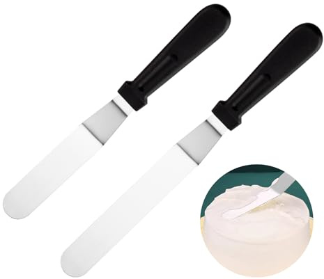 Icing Spatula Set, 2 Pcs 15 cm and 20 cm Offset Cake Spatulas, Stainless Steel Palette Knife for Frosting, Buttercream, Icing & Cake Decorating
