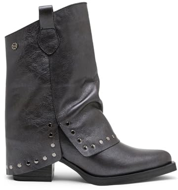 Porronet Botas Doble Faz De Piel Moka Con Tachuelas Faith