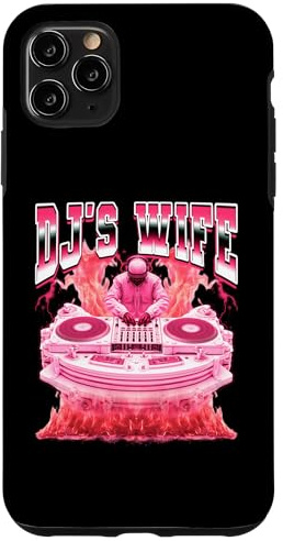 Tocadiscos DJ's Wife Disc Jockey Estilo Bootleg de los 90 Carcasa para iPhone 11 Pro MAX