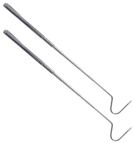 Toddmomy Pince à Serpents Outil de Capture Pratique en Acier Inoxydable Télescopique 71 Cm, 2 Pièces Poignée Antidérapante pour Attraper Serpents en Milieu Sauvage