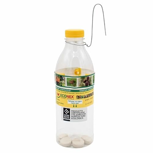 Trampa para Mosca de la Fruta y Mosca del Olivo CERATITIS con Atrayente Muy EFICAZ | Kit Ecológico para Todo Tipo de Frutales | Muy Fácil de Duración hasta 60 Días | Nexum Market
