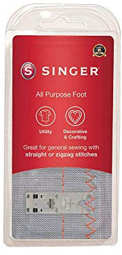 SINGER | All Purpose Presser Foot, Utility & Decorative Stitches, Wide Needle Slot Up to 7mm Stitch Width - Sewing Made Easy
