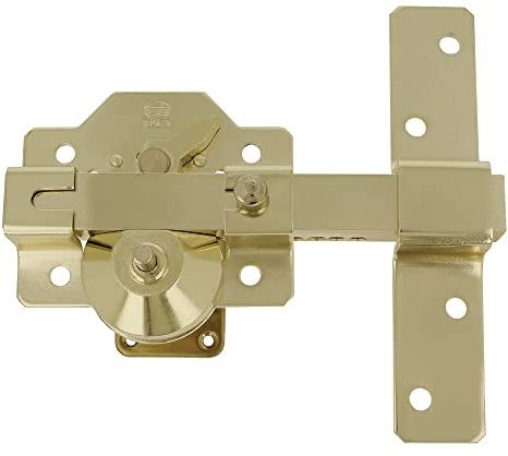 Amig - Cerradura de Sobreponer - 88 x 153 mm - Dorado - Cilindro de seguridad de 50 mm y Pestillo de Apertura - Resistente a la Extracción, Arranque y Rotura - Puertas de Entrada