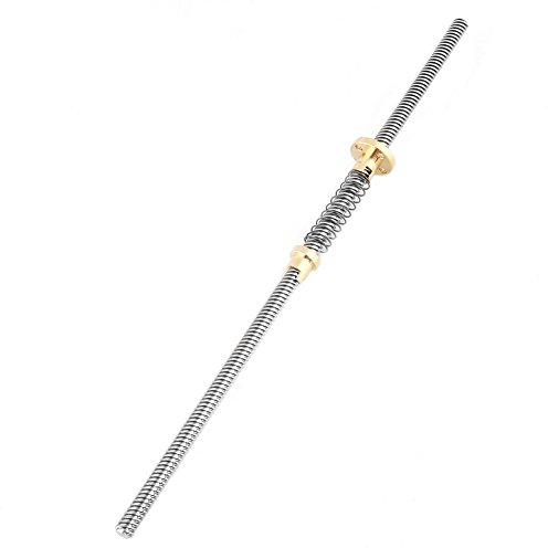 T8 Tige filetée Arbre d'Accouplement Support de Fixation en Acier Inoxydable avec Ecrou à Embase pour Imprimante 3D(300mm)