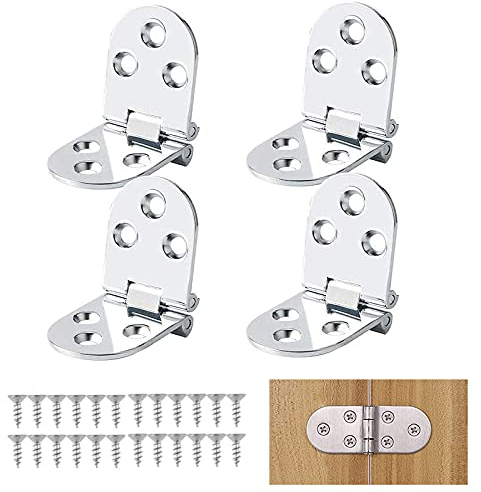 4 Pcs Charnière de Table en Alliage de Zinc,Plat Porte Cabinet Pliable Charnières,Rabattable Charnière Flip,RéSistant à La Corrosion,Convient aux Meubles,Armoires,Tables à Manger,Portes en Bois