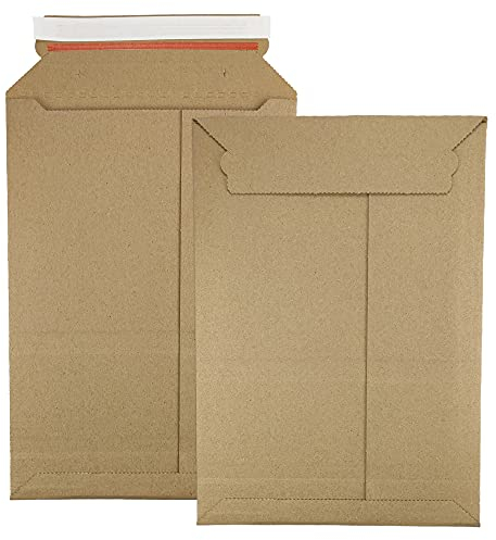 Netuno 10 Braun Versandtaschen aus Well-Pappe DIN A5+ 20 x 28 cm 354g Umschläge aus Pappe haftklebend Karton Versandtaschen Wellpappe Foto-Dokumenten-Versandtaschen Wandkalender Bücher