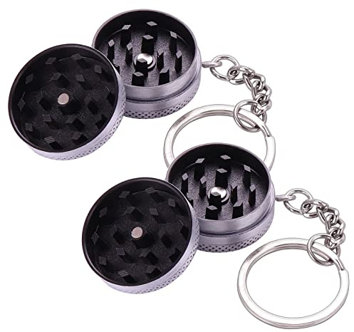 Kinstecks ​​2 piezas molinillo de hierbas Mini molinillo de especias de aluminio molinillo de especias perfecto para el entusiasta que desea excelencia culinaria-plata