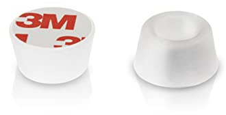 R&R SHOP - Fermaporta a pavimento flessibile, protegge pareti e superfici, adesivo e antiurto - Set di 8 (Trasparente)