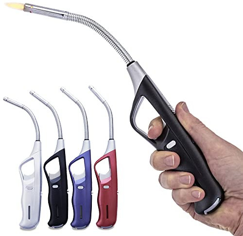 UNILITE 4X Stabfeuerzeug - MIT Gas befüllt - mit Turbo Flame – 29 cm lang – Stab flexibel – LAN-ges Sturmfeuerzeug – Feuerzeug Jetflame – 4 Stück im Set – Elektrofeuerzeuge – Feuerzeug