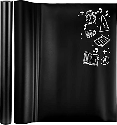 Ciieeo Tableau Noir Autocollant Rouleau 2 Pièces Film Amovible 45X200Cm Fournitures Scolaires et Bureau pour Maison la Cuisine École Bureau Restaurant