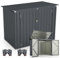 RELAX4LIFE Abri de Jardin Métal Extérieur avec 2 Grandes Portes et Couvercle Relevable à 40°, Remise de Stockage à Outils en Acier Galvanisé 172X100X129 CM pour Poubelles Vélos Outils