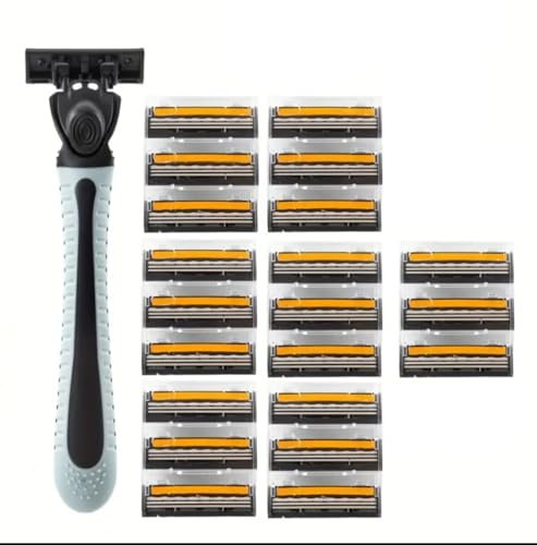 Mr.Gadget's Solutions Men's Three Blade Razor 21-Pack – Precision Shaving Blades for a Smooth, Comfortable, and Close Shave – Long-Lasting Refill Cartridges for Effortless Grooming