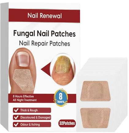 Tiritas de Uñas - 32 Piezas Corrección De Uñas Pegatinas,Recuperación De Fortalecimiento Cuidado Para Mujeres Y Hombres Dañadas Uñas Decoloración Hogar