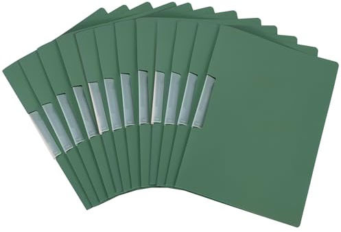 SOYIRI 12 Stück Klemmmappe A4,Klemmhefter aus Kunststoff für Schule, Büro(Grün)