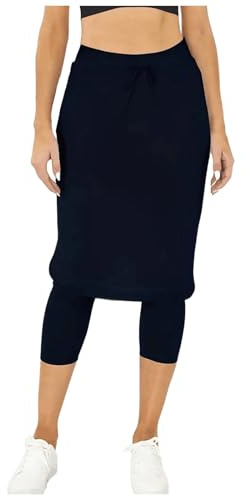 Harpe avec jupe pour femme - Legging de yoga avec jupes et leggings de tennis - Vêtements - Col en dentelle, Noir , XL