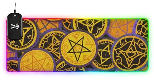 Glad Halloween magisk bricka trådlös laddning lysande musmatta stor tunn vila 89,9 x 40,7 cm tangentbord och musmatta