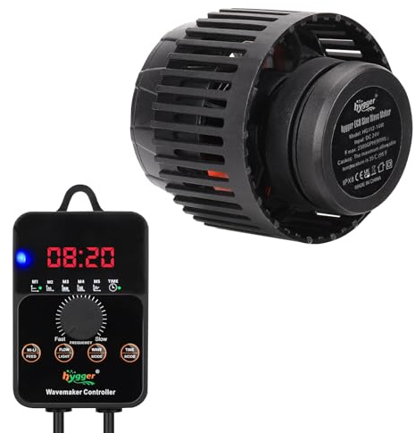 hygger 24/7 Mode Pompa di Circolazione Acquario,6000 LPH Pompa di Flusso per Acquario con Intelligente Controller, 8W Silenziosa Pompa di Movimento Aquarium Magnetica for 76-378L Tanks