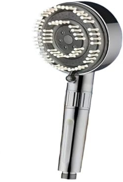 Soffione doccia portatile di lusso, 4 modalità di flusso d'acqua regolabili, filtro integrato, accessorio per doccia di lusso, elegante finitura argentata per un'esperienza spa