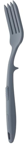 SUPVOX Tenedor para Servir Pasta de Silicona Reutilizable, Tenedor Grande para Cocinar Fideos y Ensalada, Resistente al Desgaste, Color Azul Profundo, Utensilio Ergonómico para Cocina