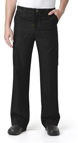 Carhartt Ripstop & Sub-Scrubs Men's Boot Cut 8-Pocket Cargo Scrub Pant, Black, S