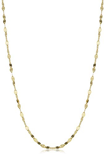 Kooljewelry 10k Yellow Gold 1.9 mm Mirror Flat Link Chain Necklace (18 inch)